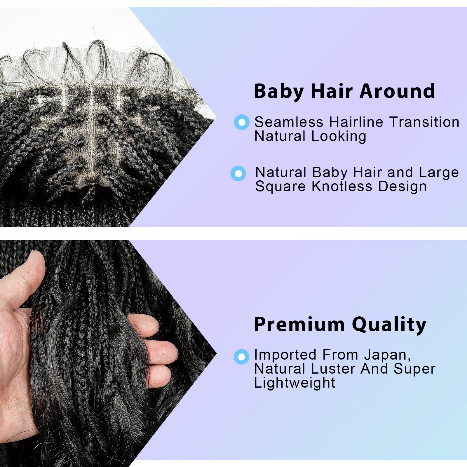 Extra Long Box Braided Wigs Synthetic Lace Front Wigs With Baby Hair Braided 9*6 Lace Front Wigs