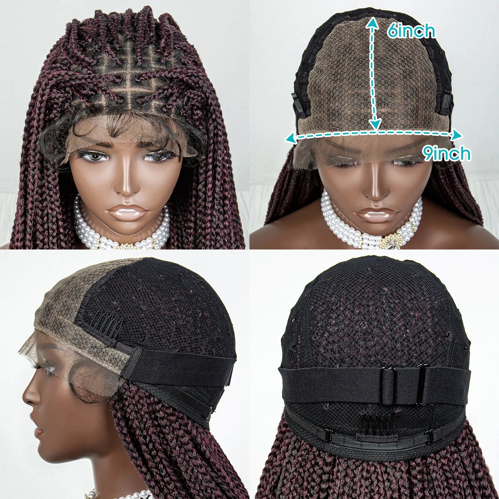 Extra Long Box Braided Wigs Synthetic Lace Front Wigs With Baby Hair Braided 9*6 Lace Front Wigs