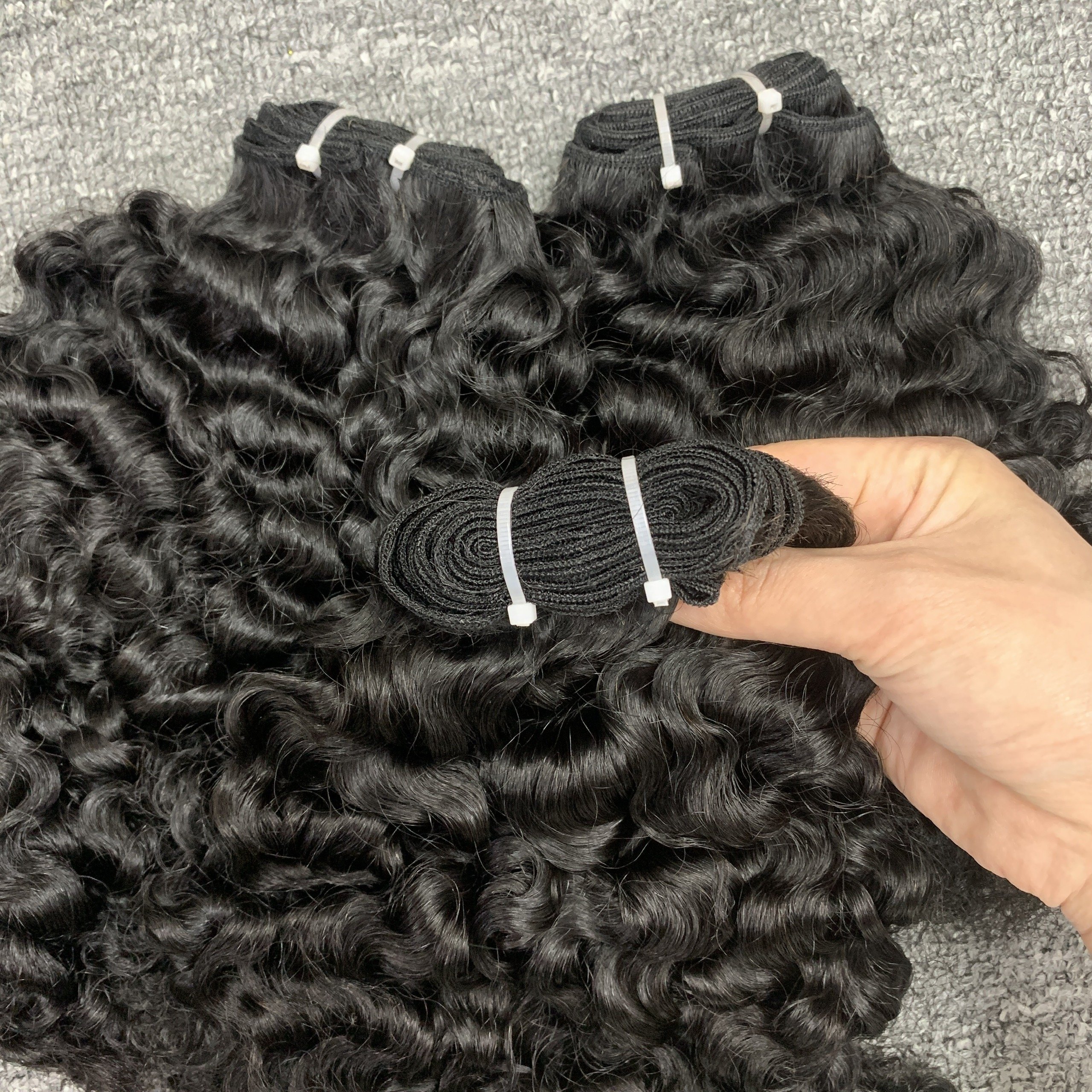 VQHAIR Double Drawn Vietnamese Raw Hair Extensions Top Burmese Curly Style Cut One Donor Competitive Price Human Hair Extensions