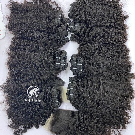 VQHAIR Double Drawn Vietnamese Raw Hair Extensions Top Burmese Curly Style Cut One Donor Competitive Price Human Hair Extensions
