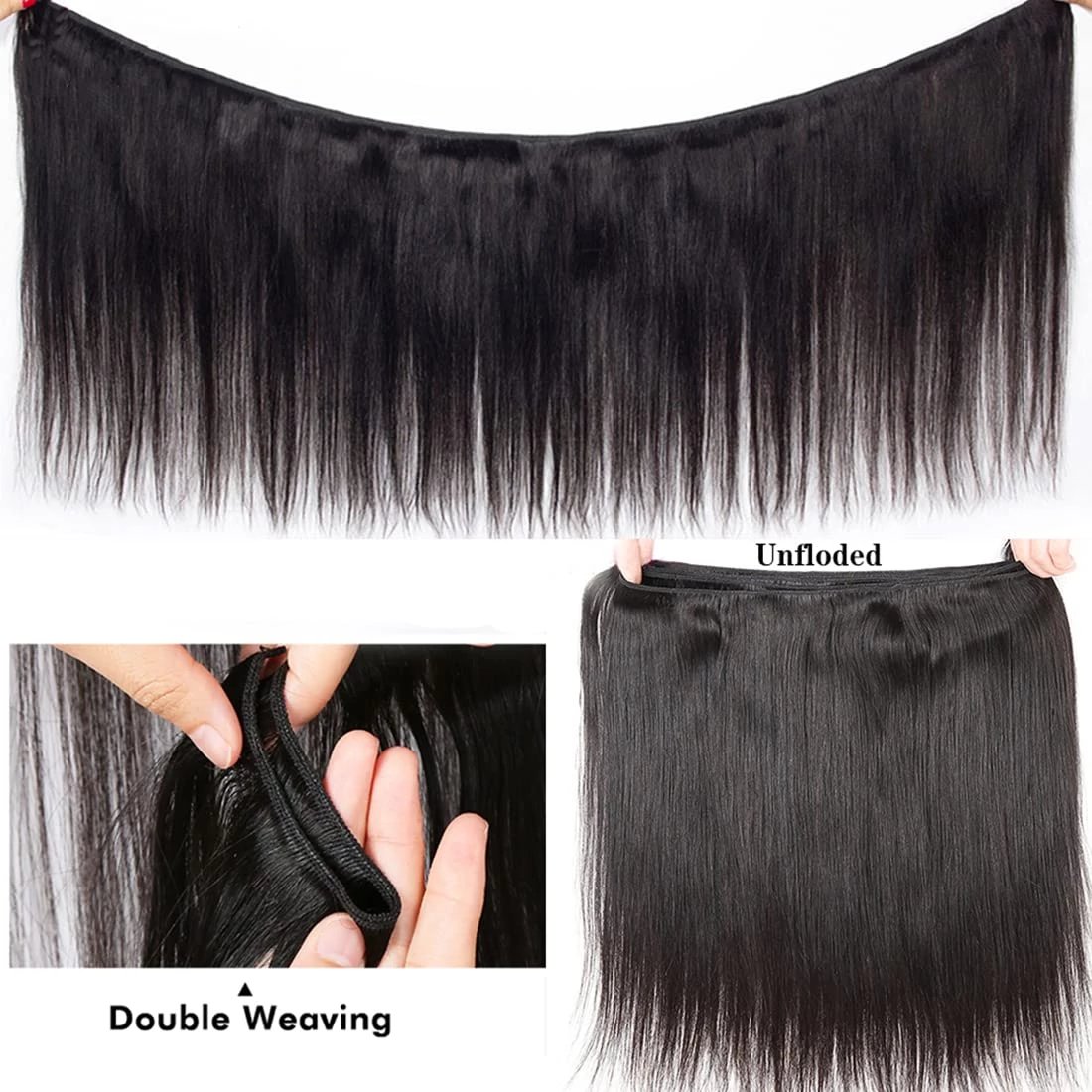 30 34 Inch Straight Human Hair Bundles Raw Virgin India Straight Bundles Bulk Hair Extensions For Women On Sale
