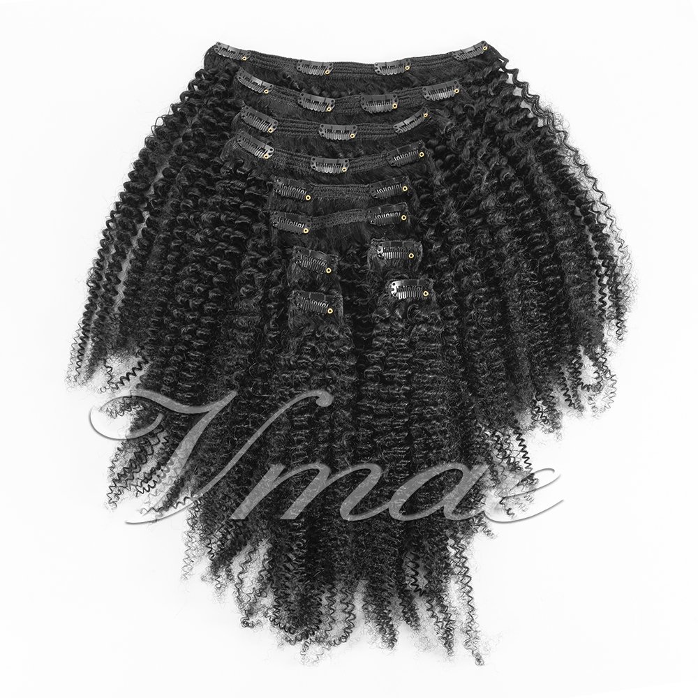 VMAE Burmese 100g Natural Black Afro Kinky Curly 3A 3B 3C 4A 4B 4C Clip Ins Human Hair Clip In Extensions for Black Women