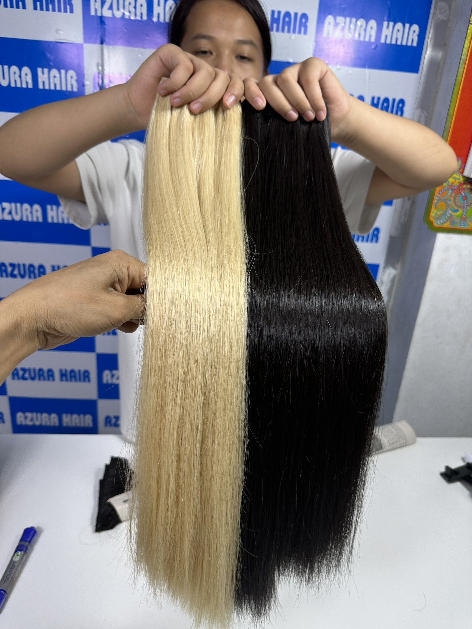 Cheap Double Drawn Hair Machine Weft Blonde Machine Weft Human Hair Extensions VietNam