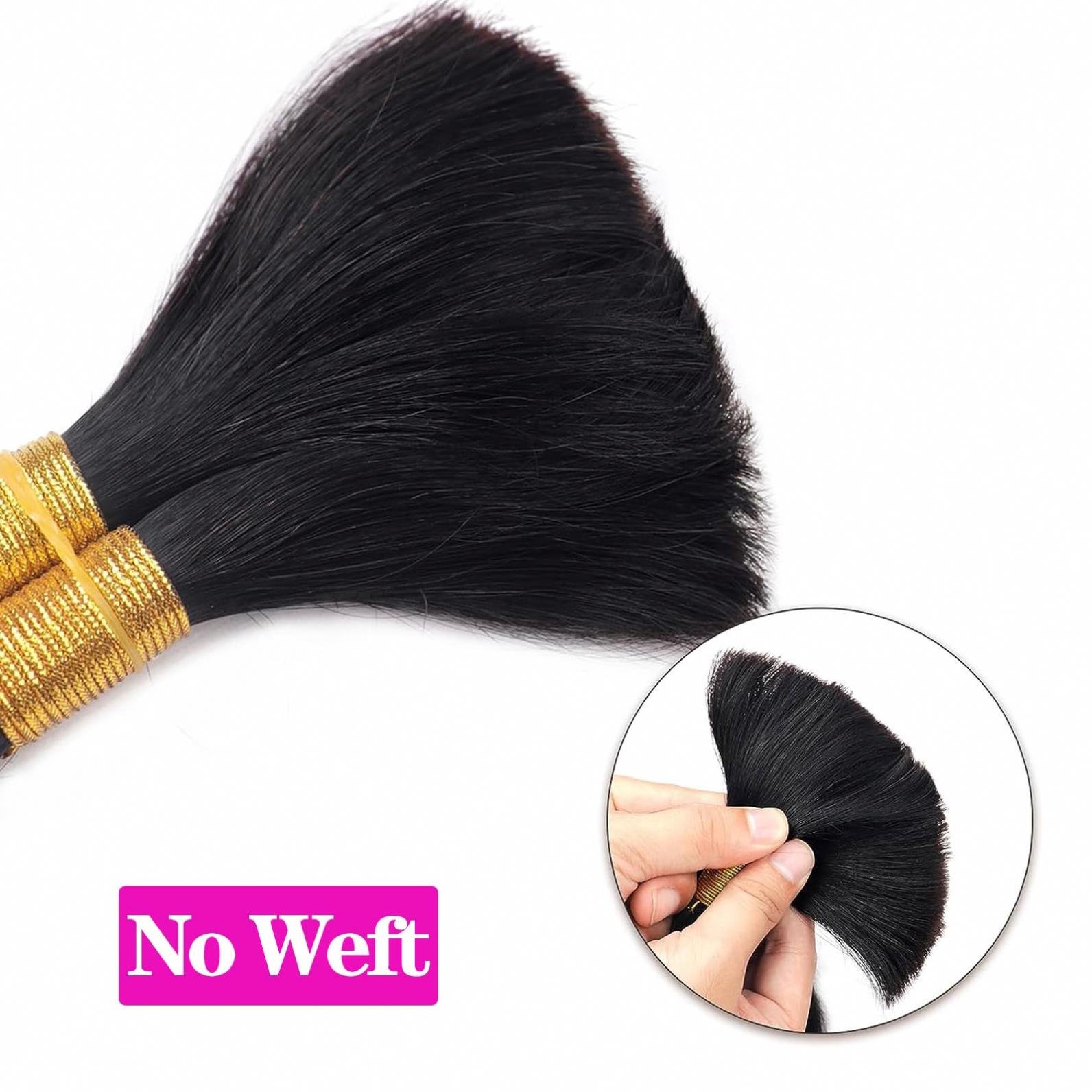 Unprocessed Brazilian Human Hair for Micro Braiding No Weft Bulk For Braiding Knotless Micro Braids