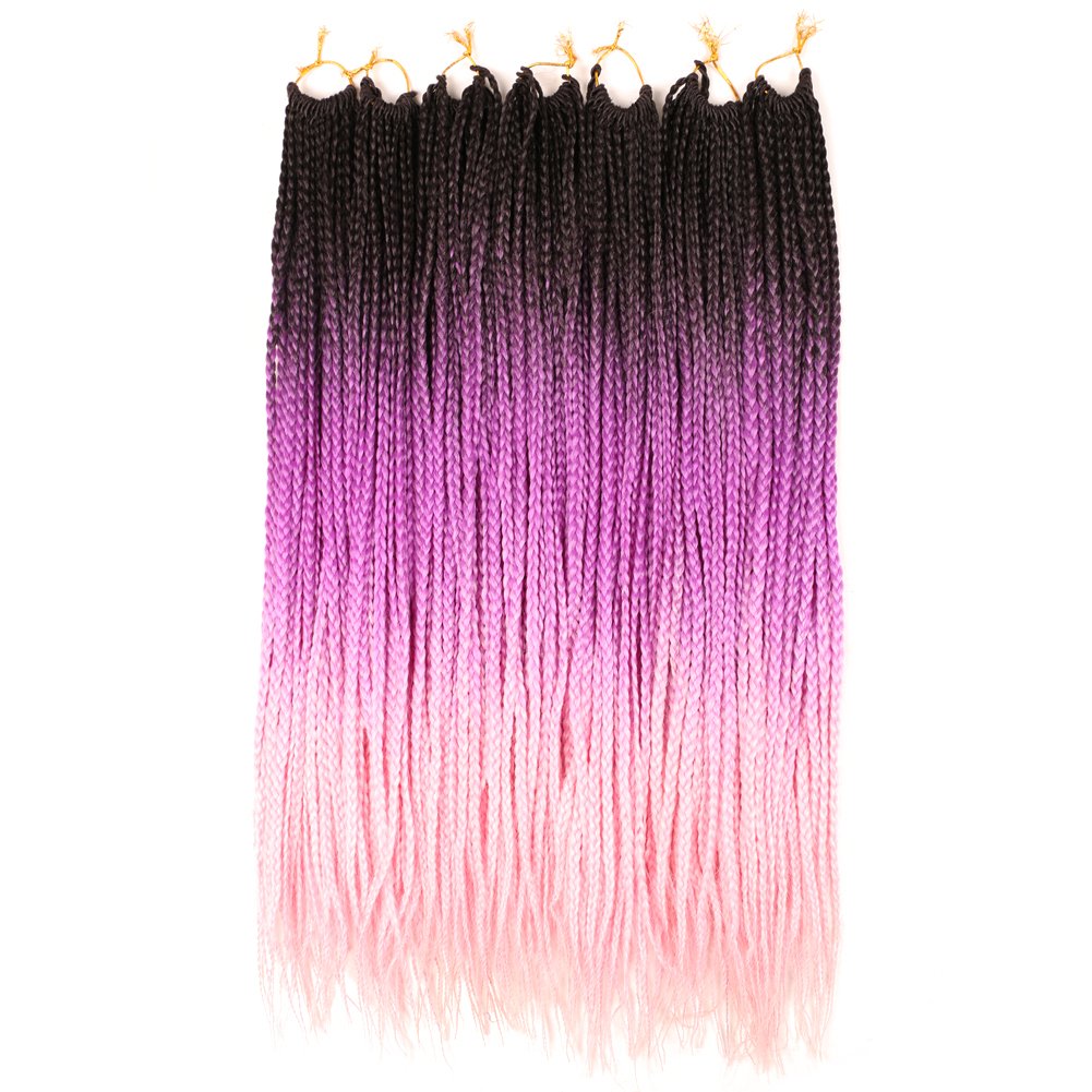 Wholesale Crochet Twist Braids Hair Senegalese Box Braids Hair Synthetic Fiber Braiding Hair for black white women