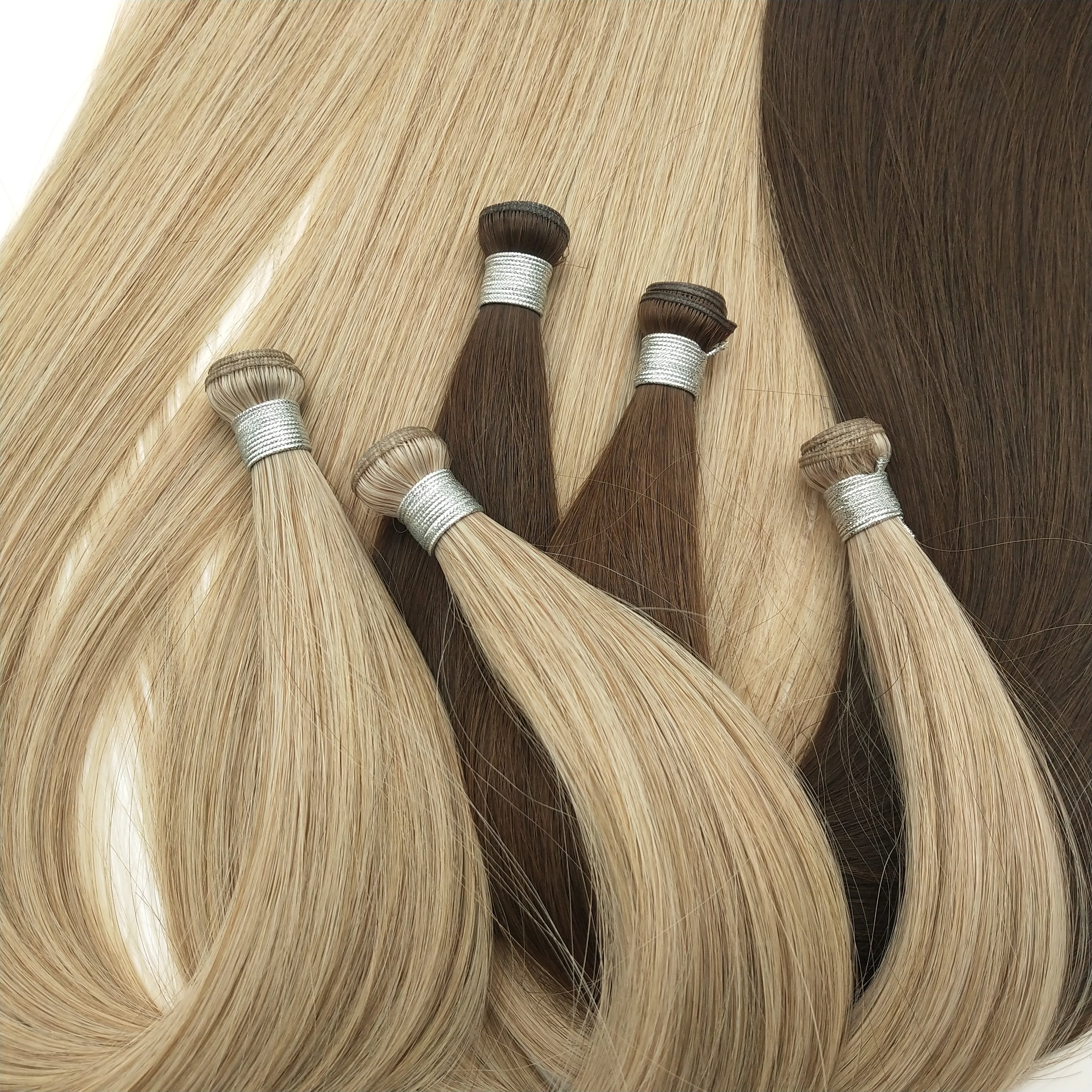 Salon Quality Cuticle Intact Remy Genius Weft 12A Double Drawn Virgin Genius Weft Human Hair Extensions