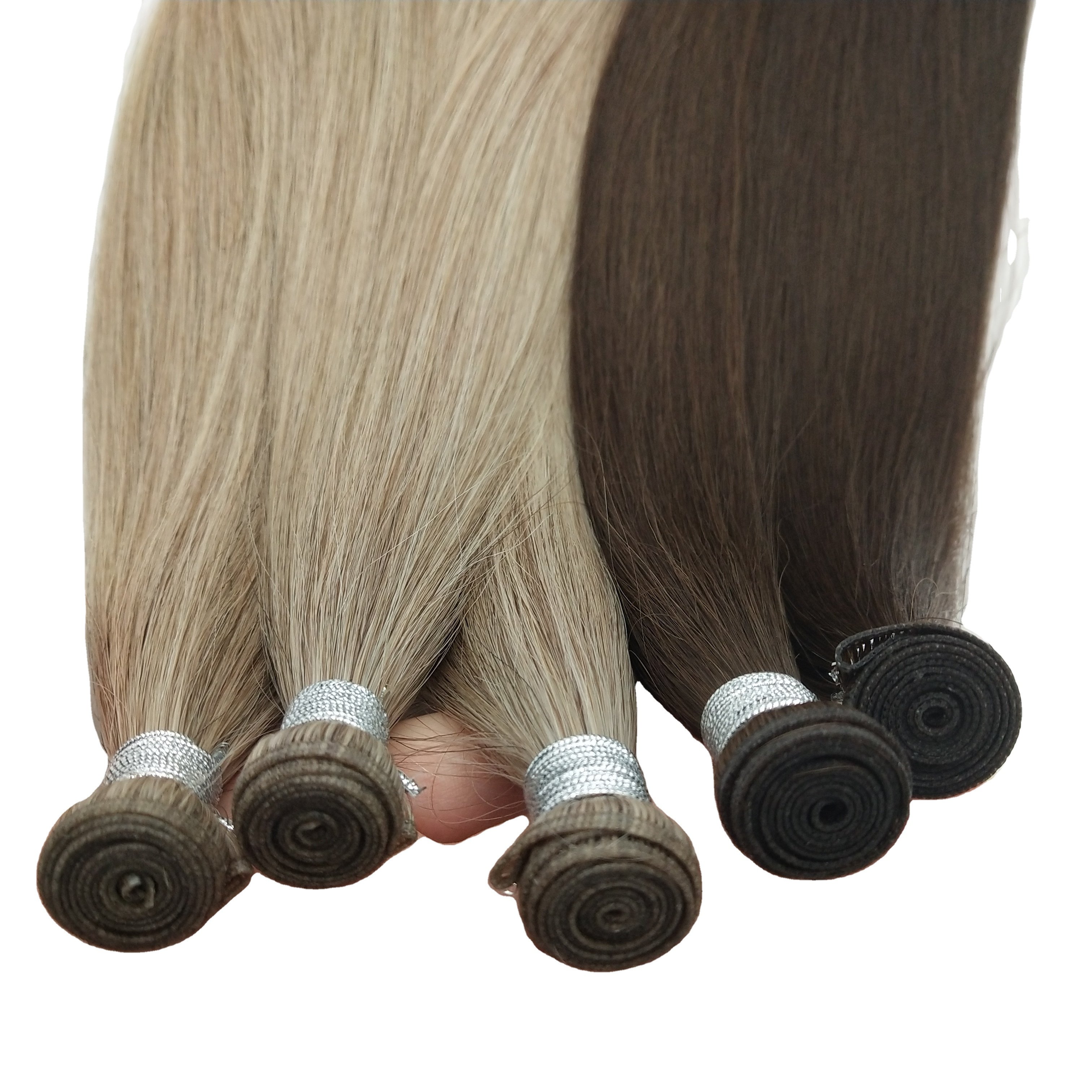 Salon Quality Cuticle Intact Remy Genius Weft 12A Double Drawn Virgin Genius Weft Human Hair Extensions