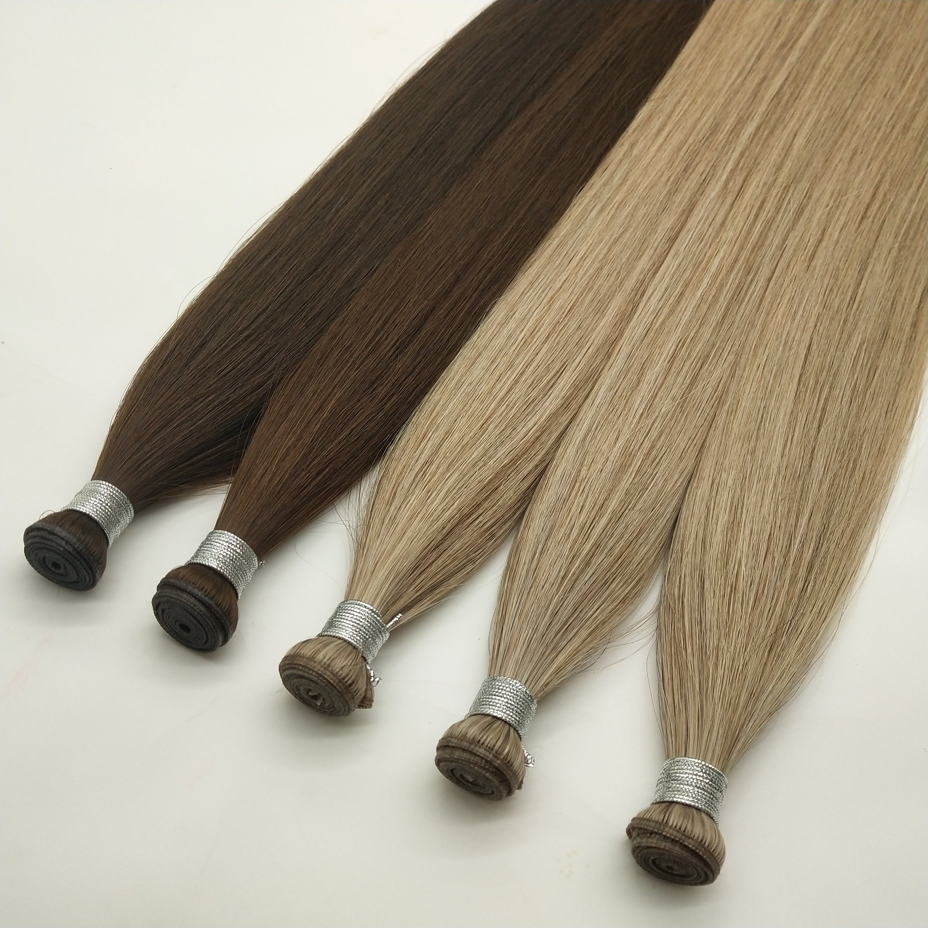 Salon Quality Cuticle Intact Remy Genius Weft 12A Double Drawn Virgin Genius Weft Human Hair Extensions