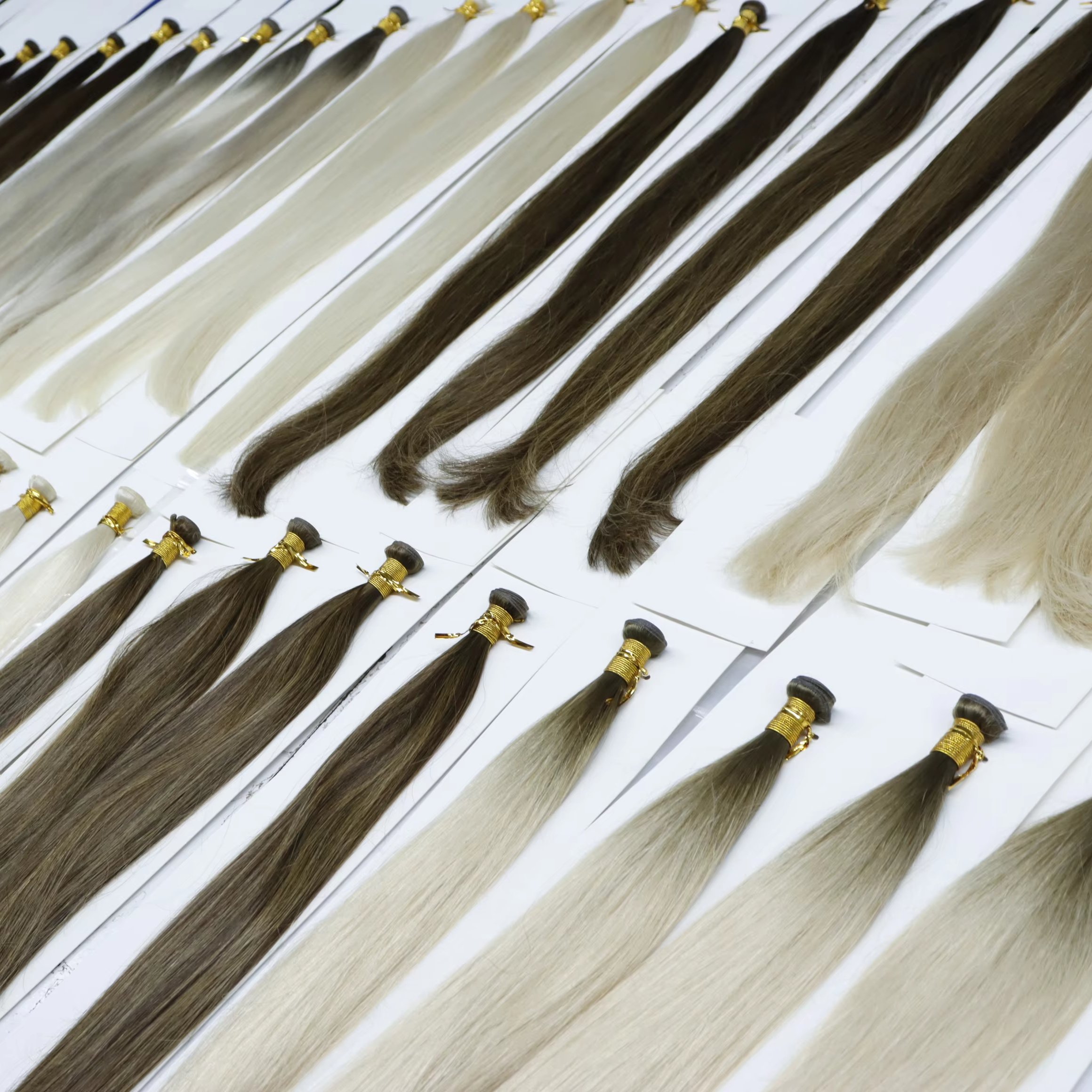 Highest Quality Russian Virgin hair extensions Machine Weft Raw Cuticle Aligned Burmese Hair Genius Weft Human hair Extensions