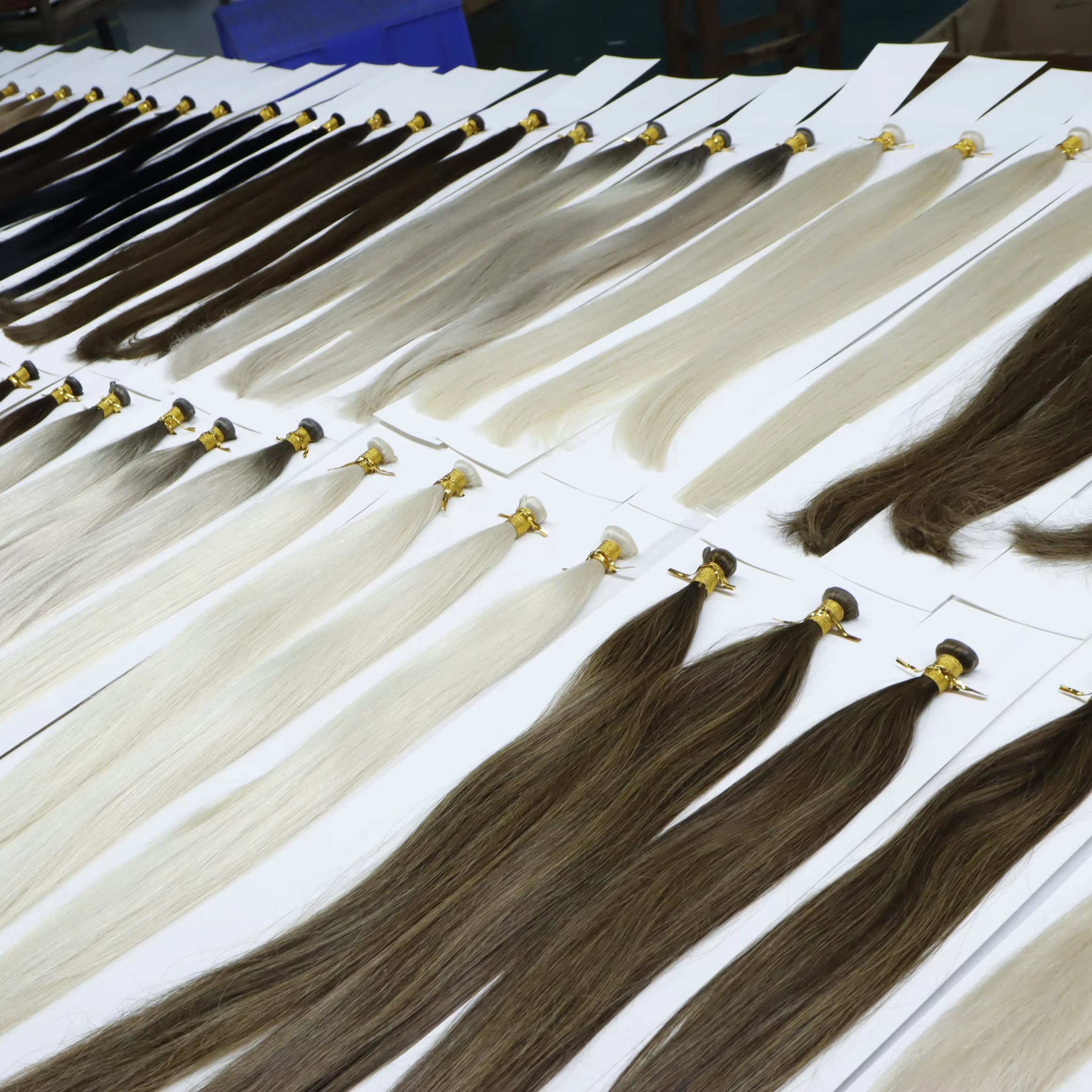 Highest Quality Russian Virgin hair extensions Machine Weft Raw Cuticle Aligned Burmese Hair Genius Weft Human hair Extensions