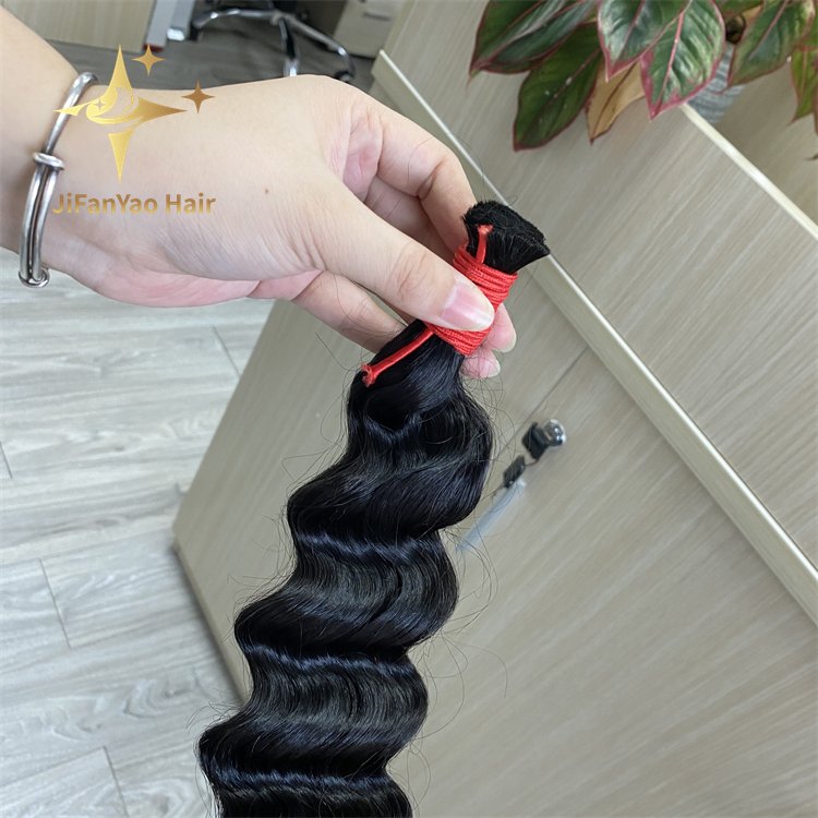 Wholesale Original Loose Deep Wave Bulk Human Hair for Braiding No Weft Brazilian Virgin Curly Human Hair Extension