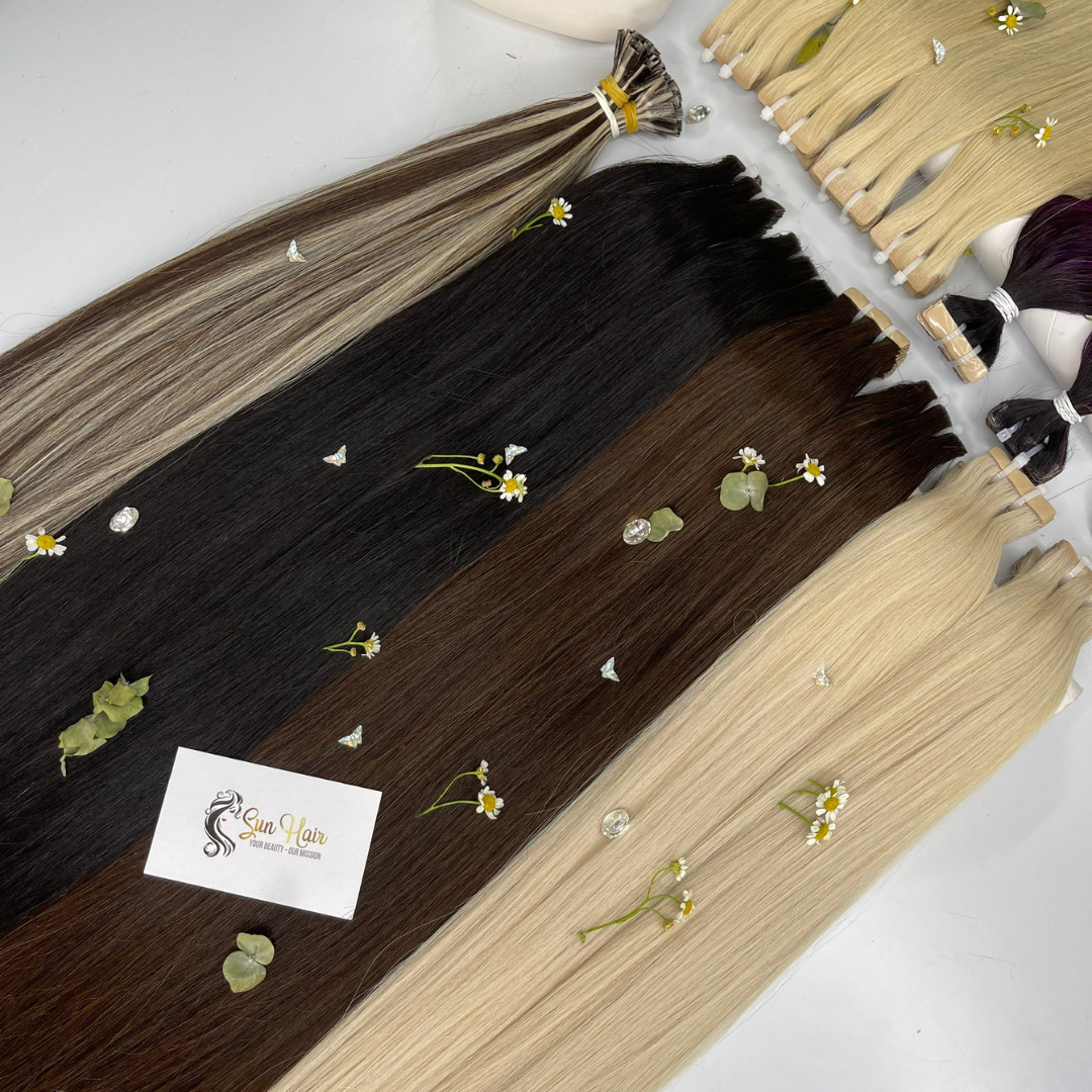 Sun Hair Company Natural Wave Straight Custom Color Double Drawn Invisible Tape in Raw Hair Vietnamese Human Hair Extensions