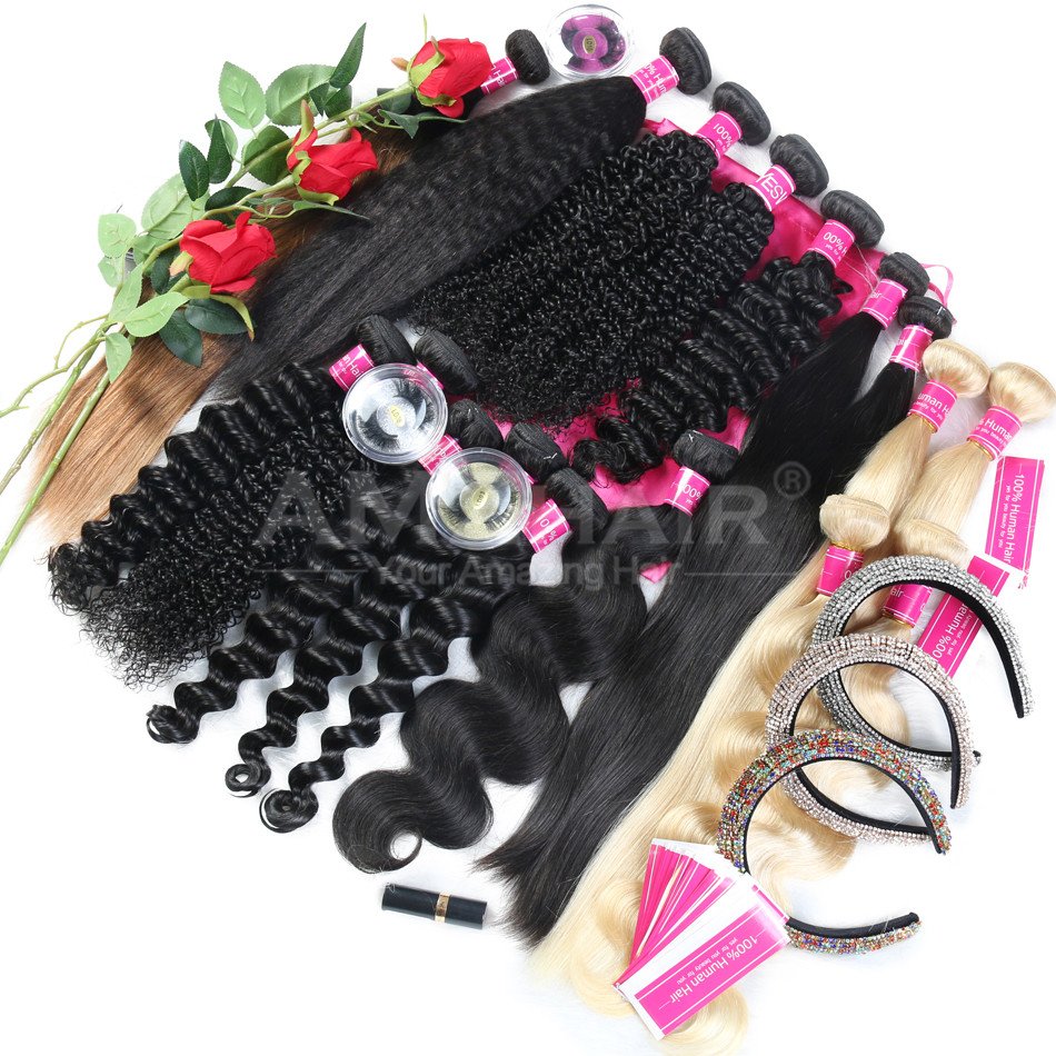 Amzhair Cheap Price Kinky Straight Peruvian Human Cuticle Aligned Remy Hair Bundles Double Weft Human Hair Extension Vendor