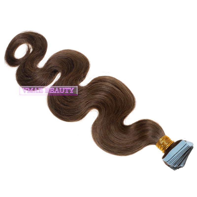 Vmae Wholesale Virgin Remy Malaysian Hair Extensions Brown #2 #4 18 27 613 Blonde Natural Wave Wavy Raw Tape Ins Wigs Human Hair