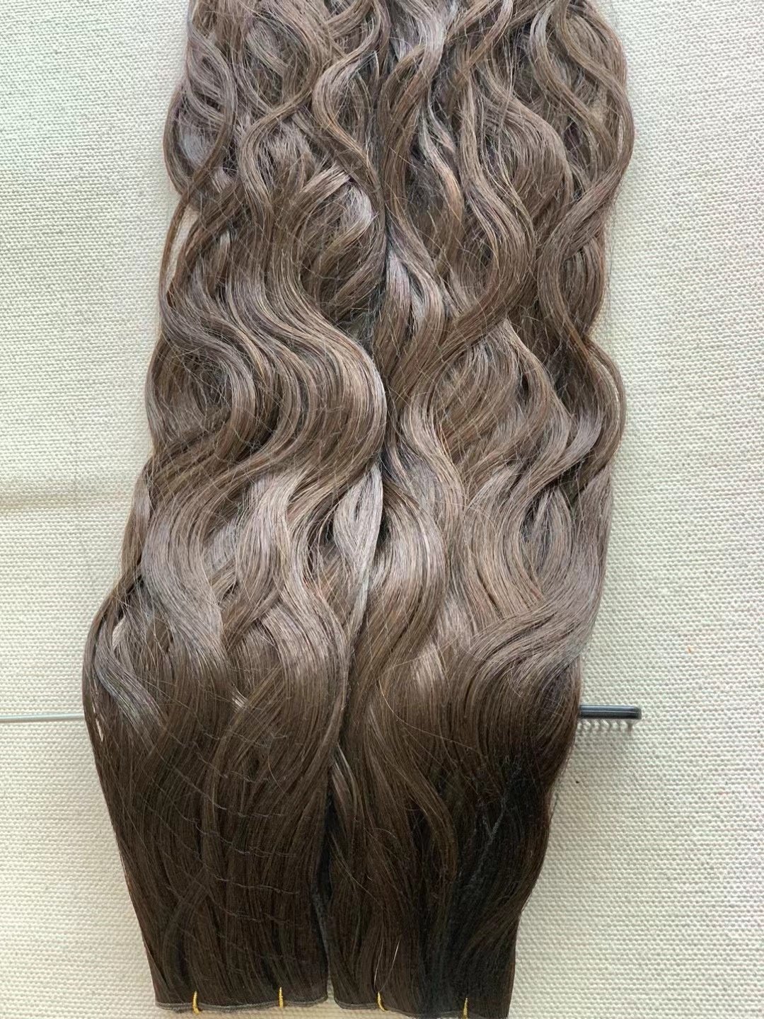 Thin Invisible Genius Weft 100% Unprocessed Russian Indian Raw Virgin Human Hair Extensions natural curly hand tied weft