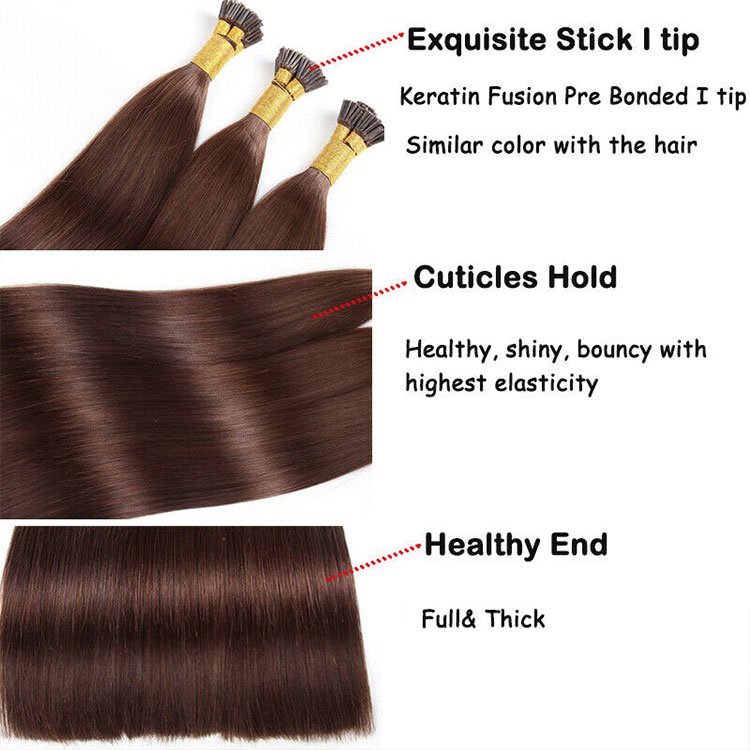 100% remy hair extensions i tip russian virgin i-tip hair extensions straight double drawn i tip human hair extensions