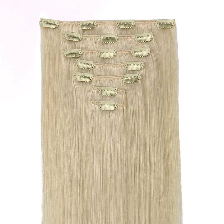 Top quality clip ins human hair extensions European Russian clip in hair extensions 100human hair