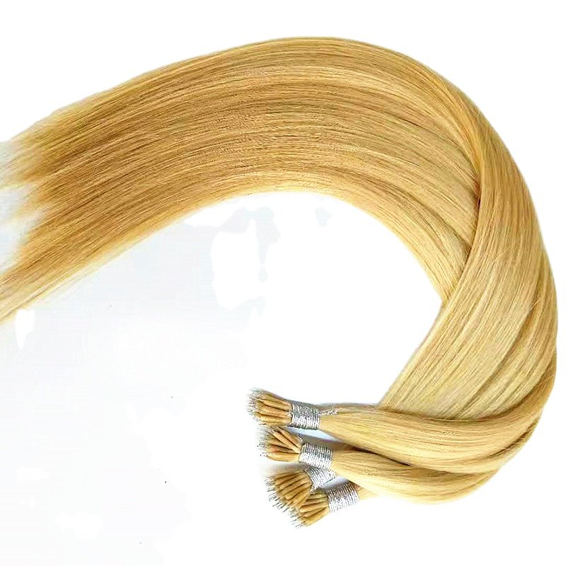Wholesale 100% European Cuticle Keratin Bonded Nano Ring Tip Curly Style 20 Inches Natural Human Hair Extensions Indian Hair 1g