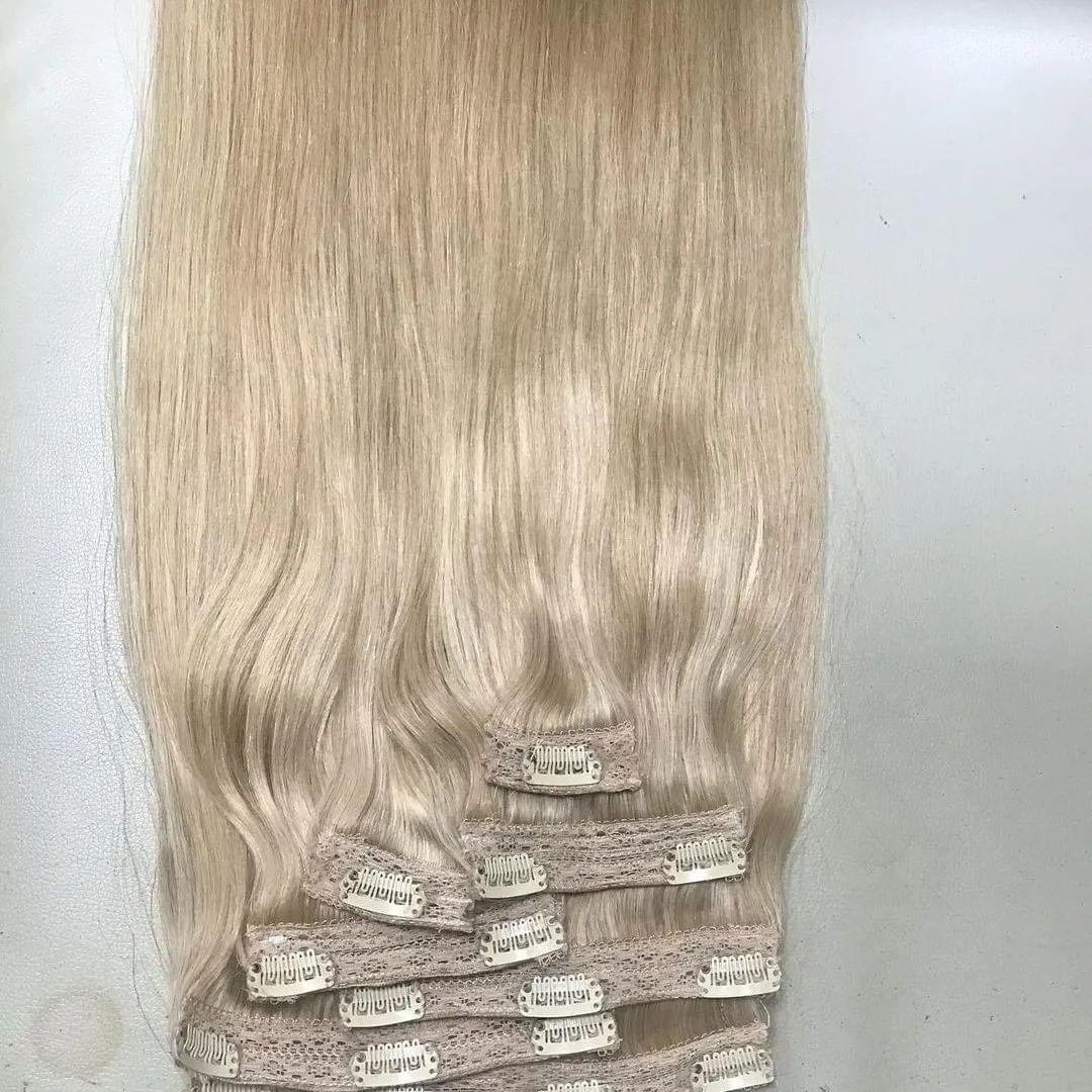 made in Vietnam high quality 100% virgin human hair natural customized length Clip in hair extension