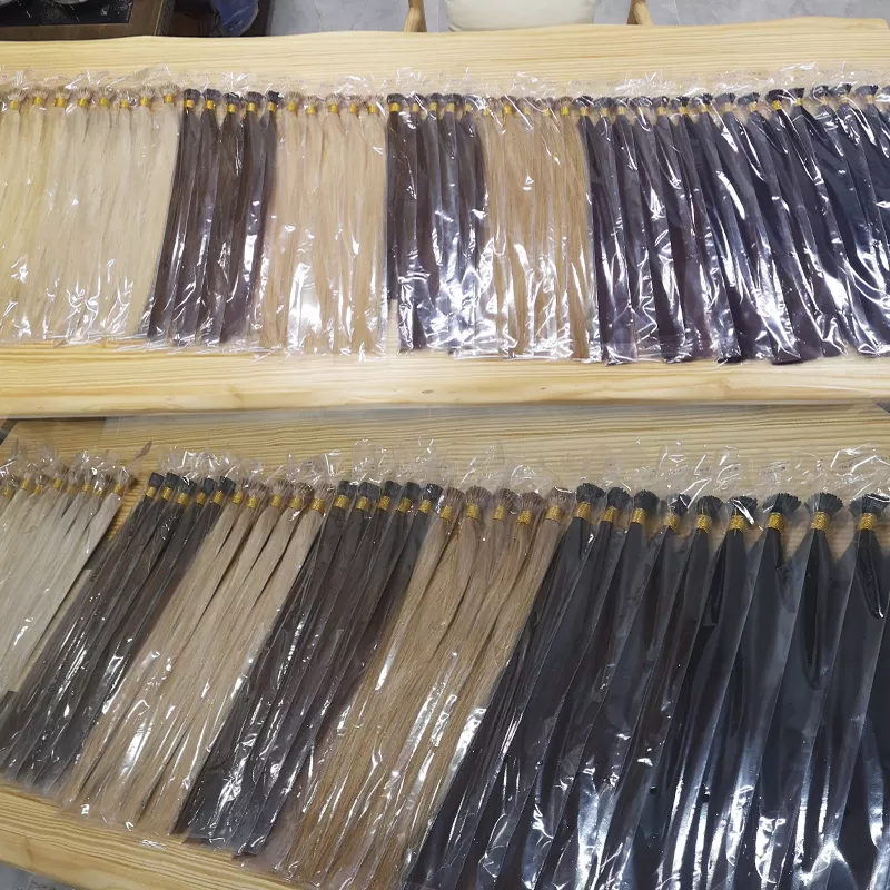 High quality Indian 100% Human Hair Keratina unprocessed Pre-bonded Deep wave Virgin Nature Black 100g 6D hair Extensions
