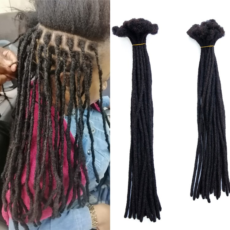 KAMA 0.6CM Natural Soft Braids Human Dreadlocks For Brazilian Hair