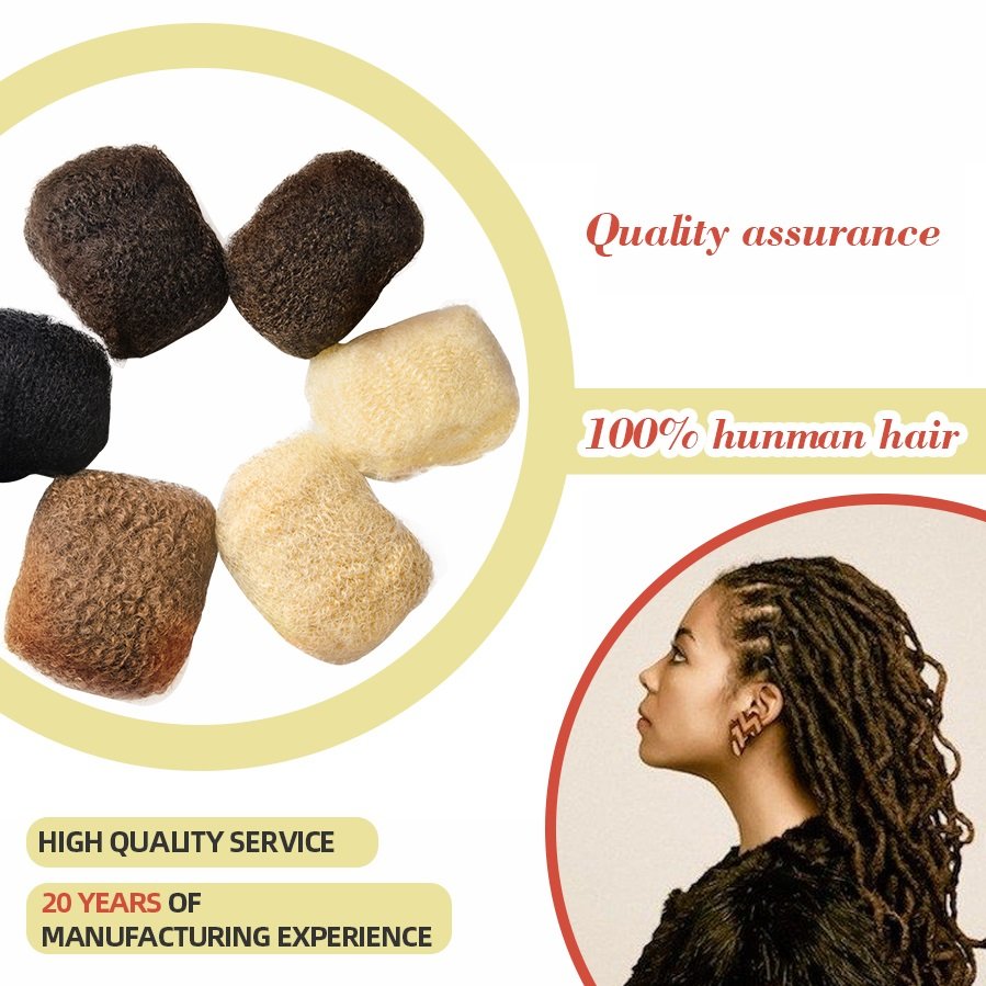 Cheveux Naturel Crochet Afro Kinky Bulk Human Hair for Hair Dreadlock Easy to Bleach and Dye