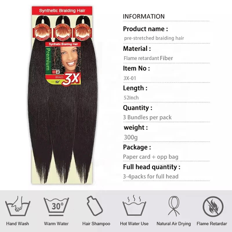 Hot Bath Bendable Crochet Ombre Color Easy Braid Synthetic Wig 26 Inch 3X Box Crochet Braids Hair Extensions