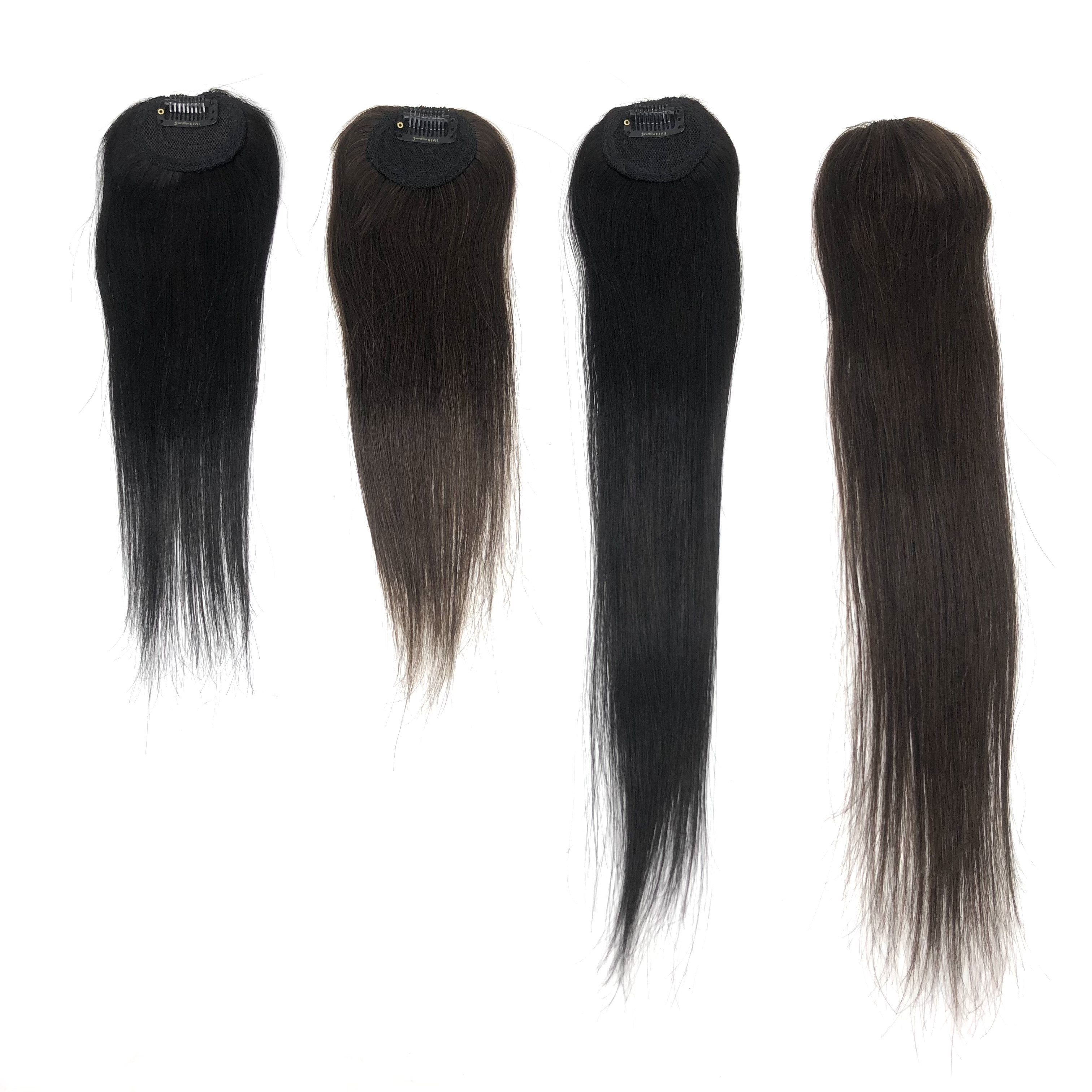 AU wholesale 100 human female mini hair volumizer Remy hair clip in invisible natural black brown women hair extension