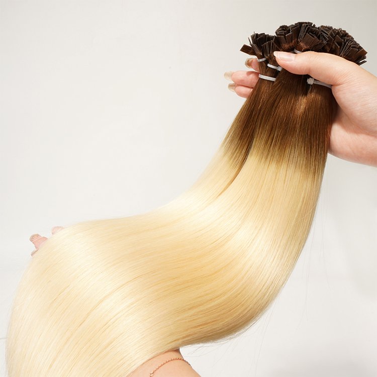 Single Donor Full Cuticle Aligned 100% Pre-Bonded Remy Hair Keratin Prebonded Slavic Russian Flat Tip Hair Extension Human