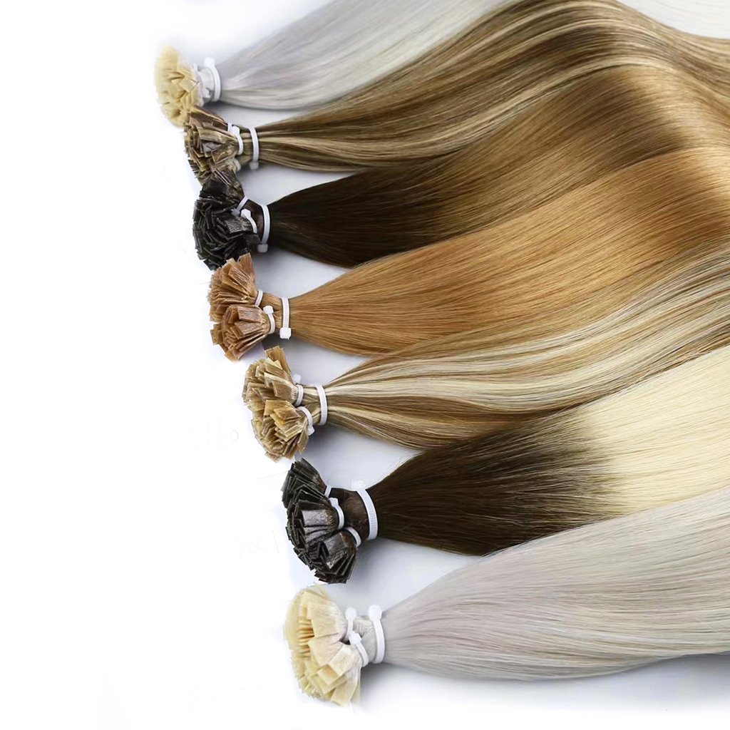 Hot Sale Double Drawn Human Hair Extensions Italian Keratin Pre-bonded Flat Tip Hair Extension Human Hair