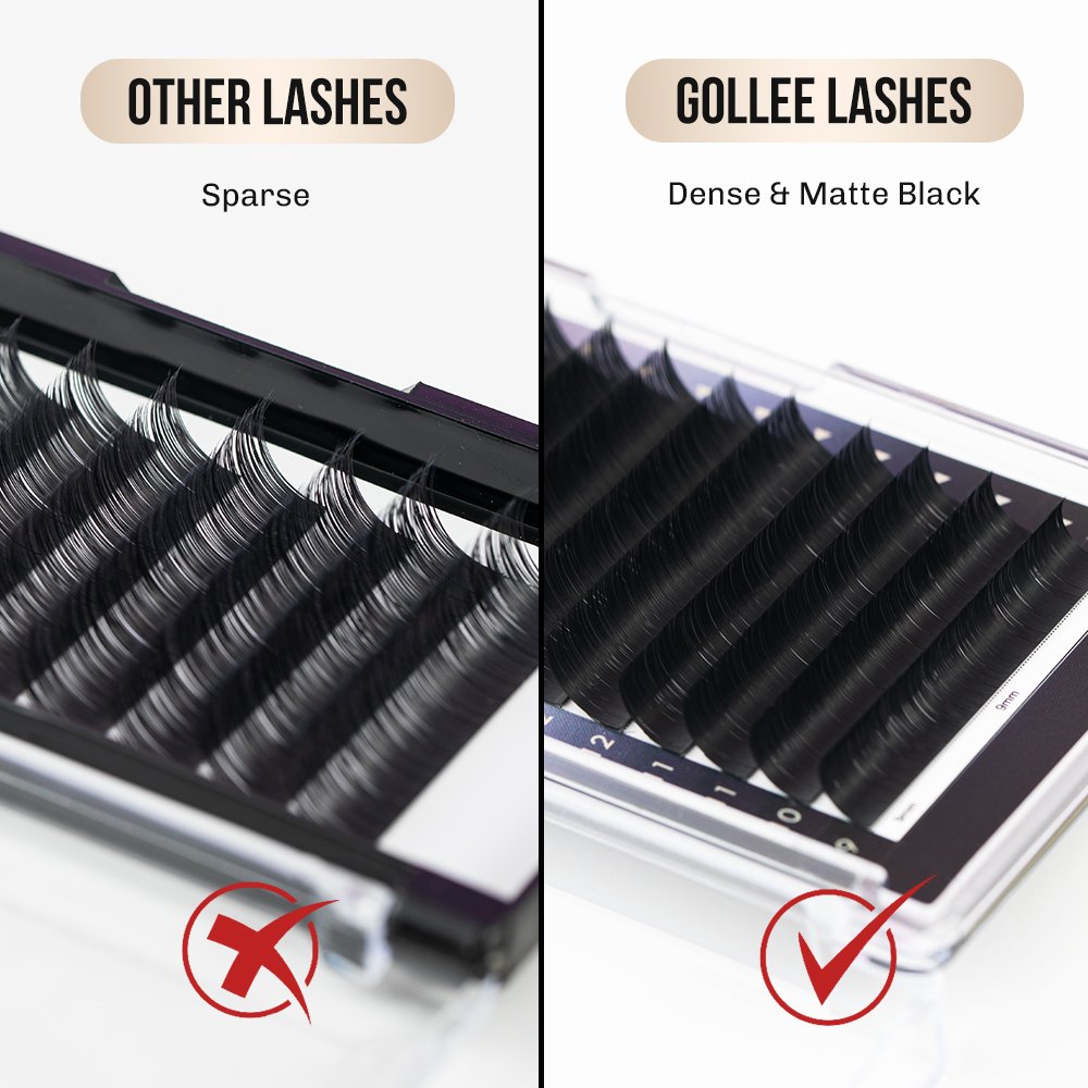 Gollee Korean Ombre Premium Quality Human Hair Mink Products M Curl Individual Classic Silk Blooming Eyelash Extensions