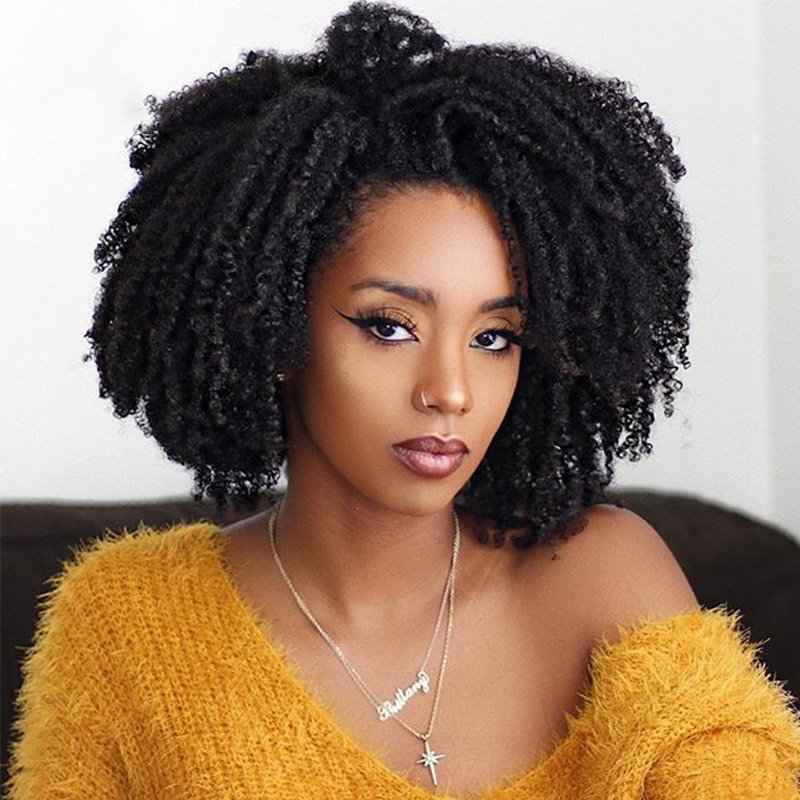 Afro Kinky Curly Clip In Human Hair Extensions 100% Brazilian Remy Hair 4B 4C Hair Clip Ins Full Head