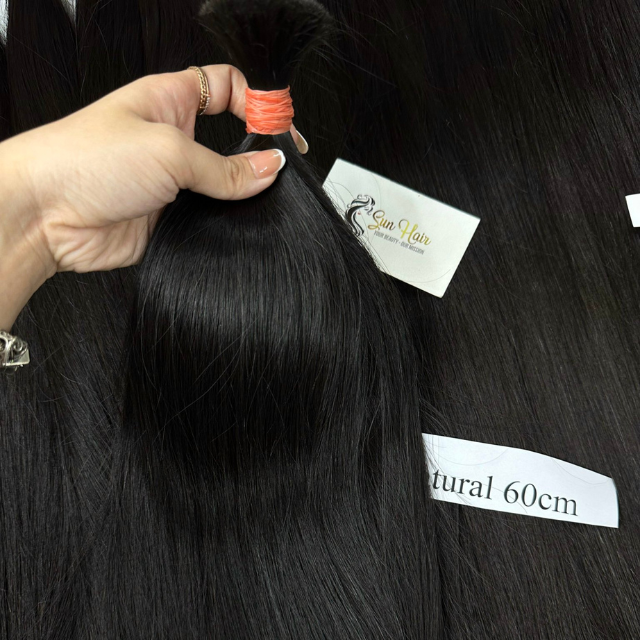 Wholesale Product One-donor Natural Color Straight Super Double Full Cuticle Aligned Bulk Hair 100% Human Hair Extensions