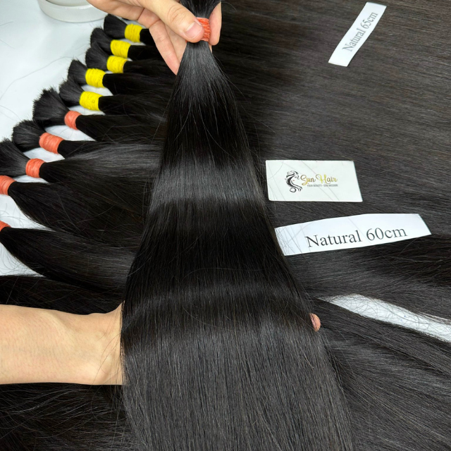 Wholesale Product One-donor Natural Color Straight Super Double Full Cuticle Aligned Bulk Hair 100% Human Hair Extensions