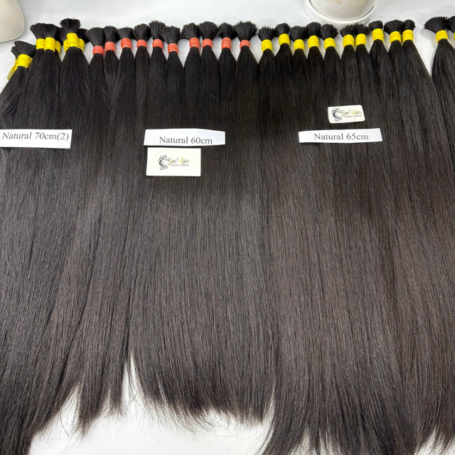 Wholesale Product One-donor Natural Color Straight Super Double Full Cuticle Aligned Bulk Hair 100% Human Hair Extensions