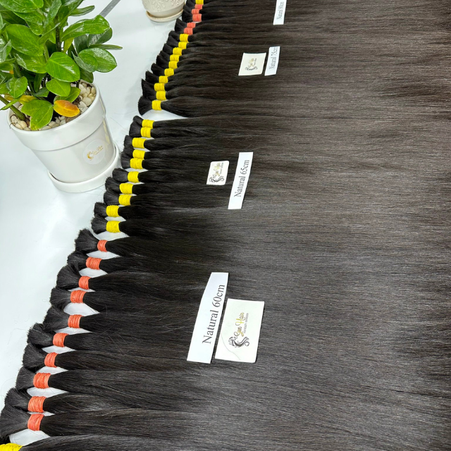 Wholesale Product One-donor Natural Color Straight Super Double Full Cuticle Aligned Bulk Hair 100% Human Hair Extensions
