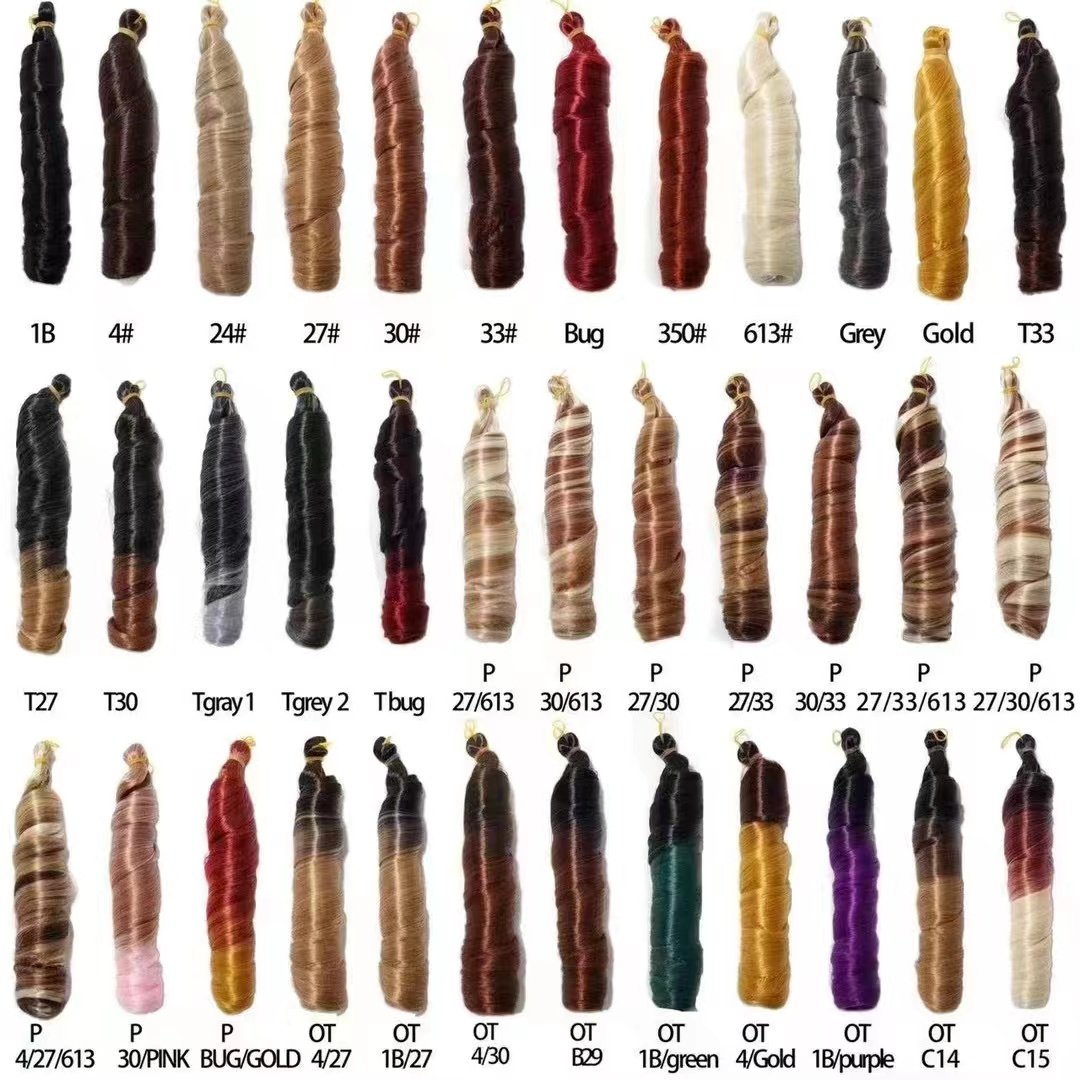 Hot sale French smooth curls crochet braided hair extensions box crochet hair extensions 100g 22 inches synthetic wig