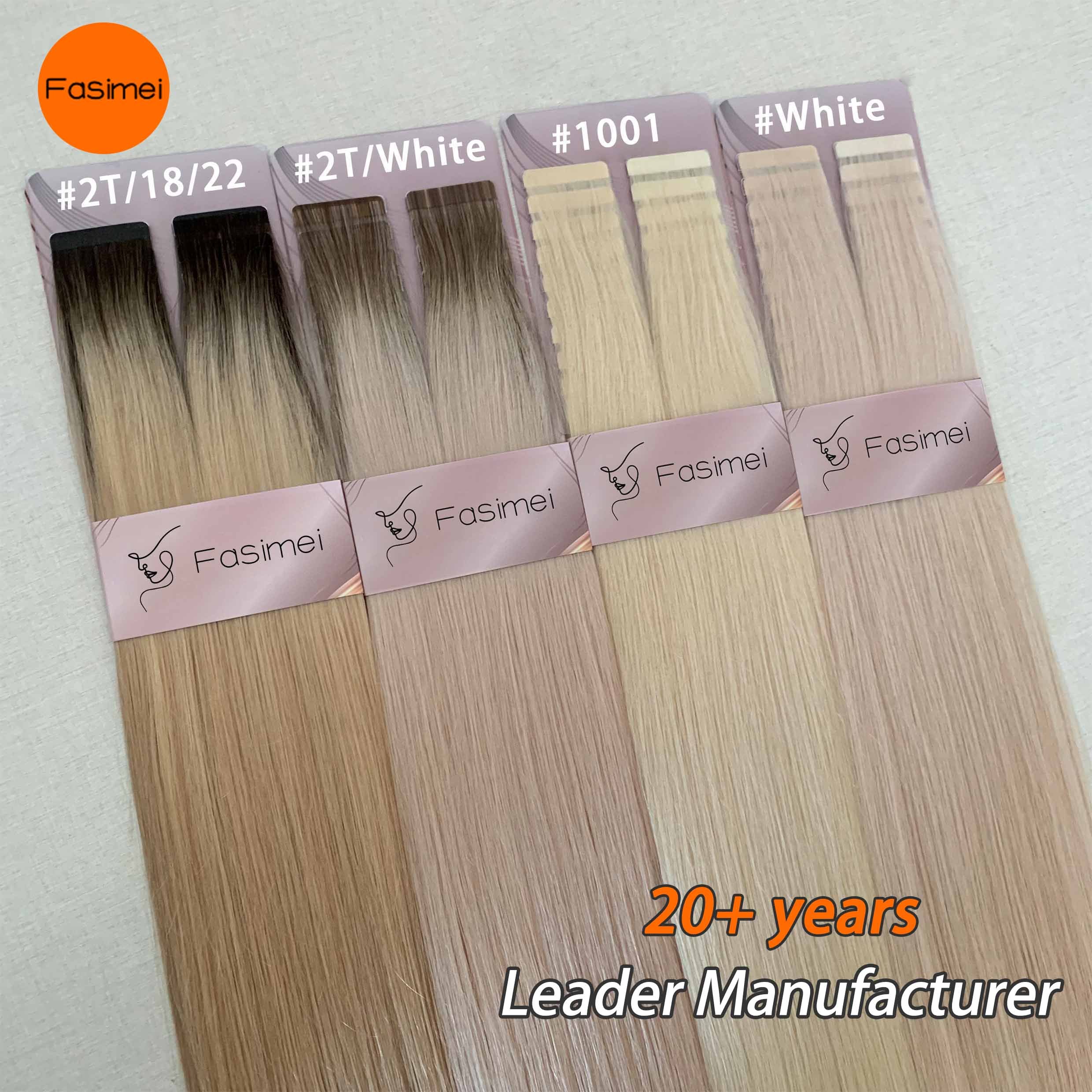 Fasimei high quality cuticle aligned hair products factories semi invisible tape in human hair extensions russian hair colors