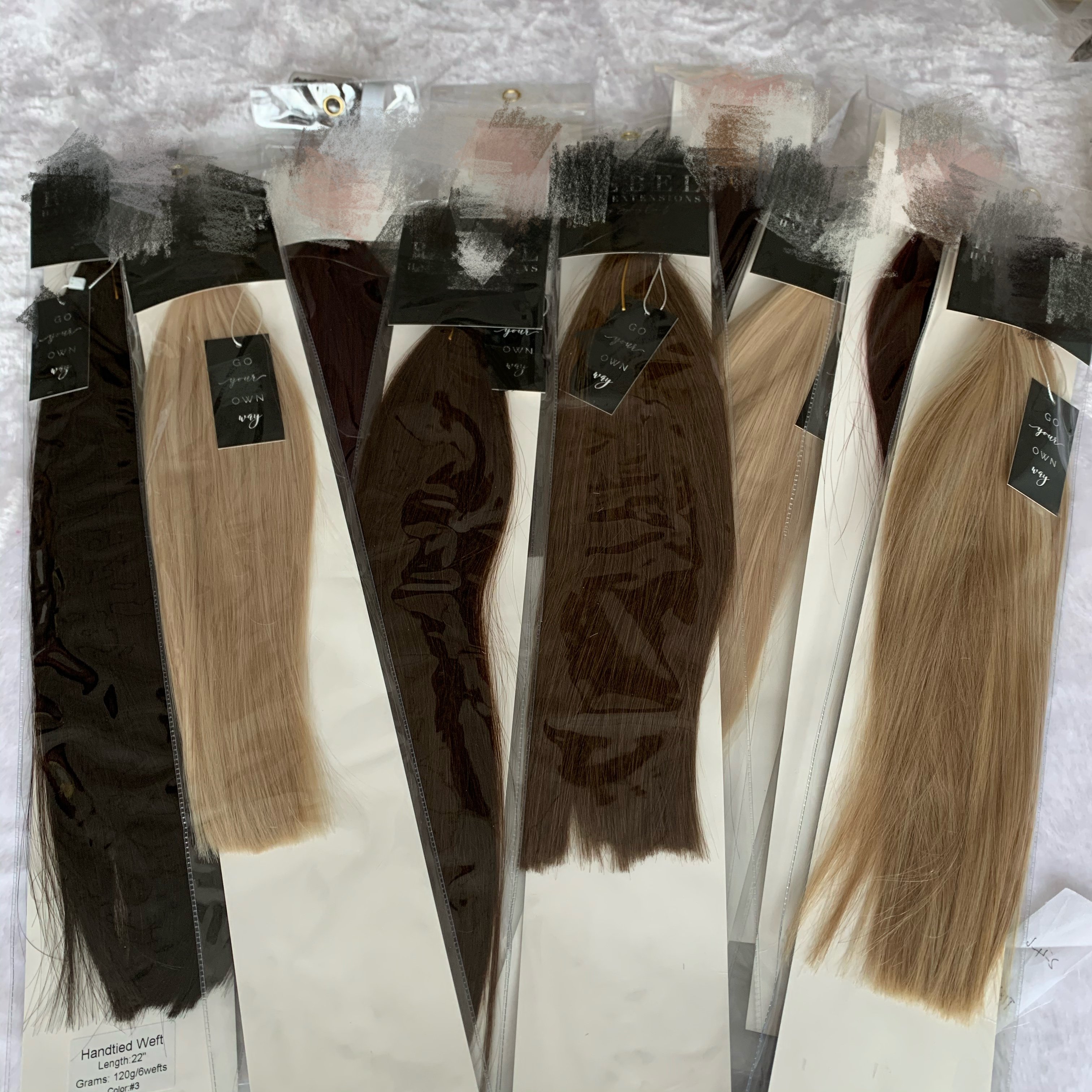 Online Customized PVC Bag And Cardboard Packaging With Private Logo For 100 Human Hair Extensions Customized Length And Width