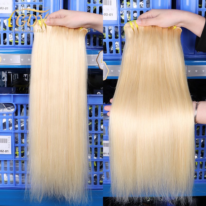 Russian Top Raw Wefted Human Hair Extensions Straight Body wave 613 Blonde Bundles With Frontal Hair Weave Distributors