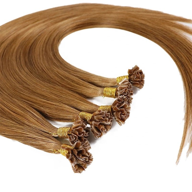 Wholesale Italian Keratin Glue Bond U tip Hair Extensions Human Hair Double Drawn Remy Keratin Hair Extensions