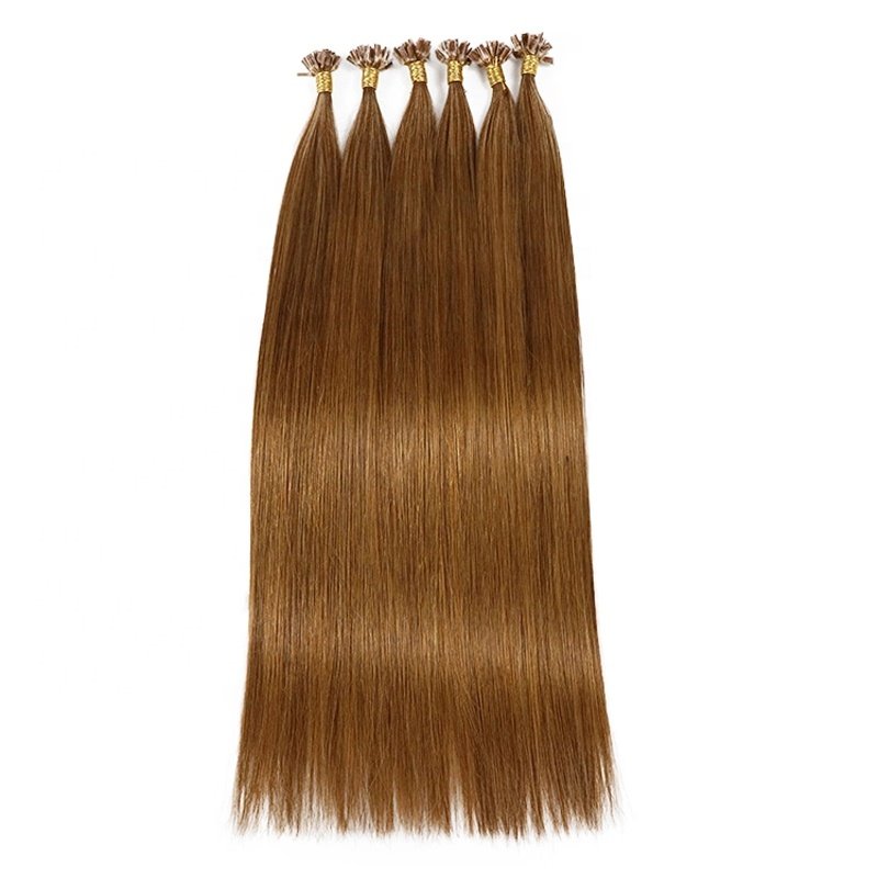 Wholesale Italian Keratin Glue Bond U tip Hair Extensions Human Hair Double Drawn Remy Keratin Hair Extensions