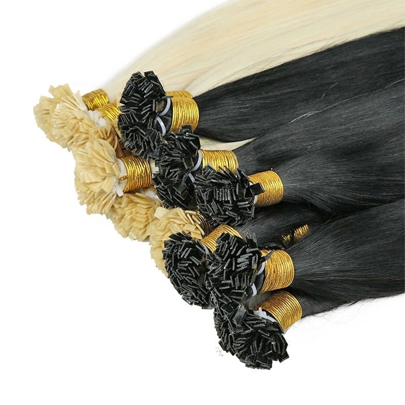 Wholesale Italian Keratin Glue Bond U tip Hair Extensions Human Hair Double Drawn Remy Keratin Hair Extensions