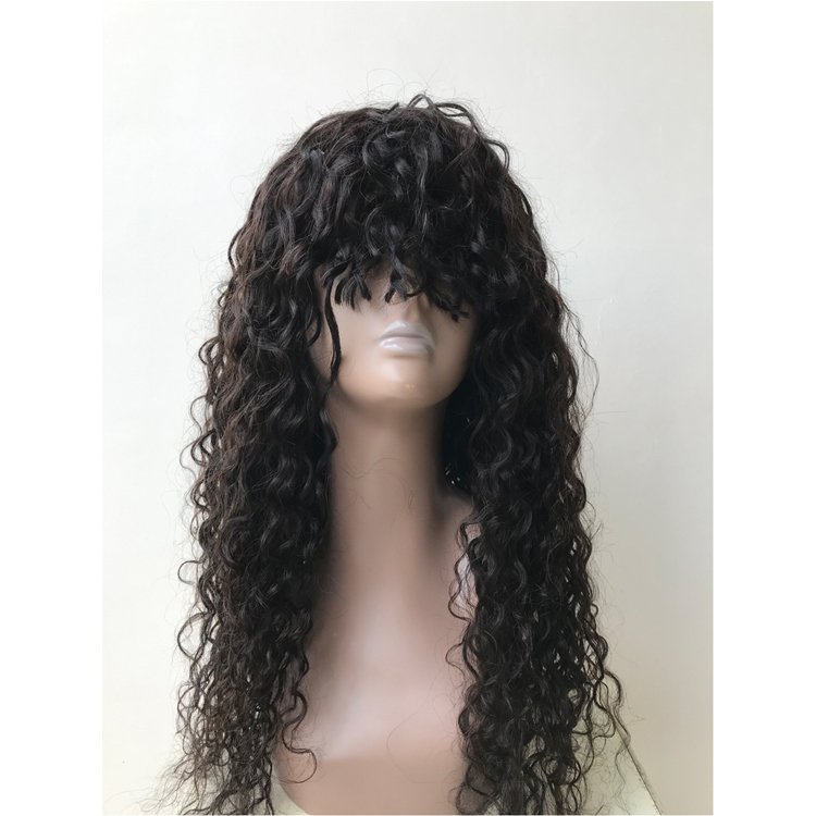 Trusted Dealer Selling Temple Remy Hair 100% Raw Unprocessed Virgin Indian Human Hair Extension Natural Curly Bob Wig With Bangs