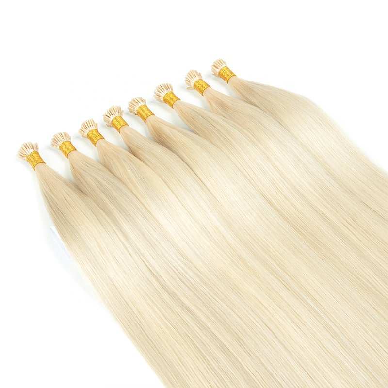 Natural Black Pre Bonded Stick I Tip Human Hair Bundles Brazilian Bulk Hair Microlinks Body Wave I-Tip Hair Extensions