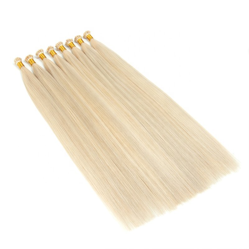 Natural Black Pre Bonded Stick I Tip Human Hair Bundles Brazilian Bulk Hair Microlinks Body Wave I-Tip Hair Extensions