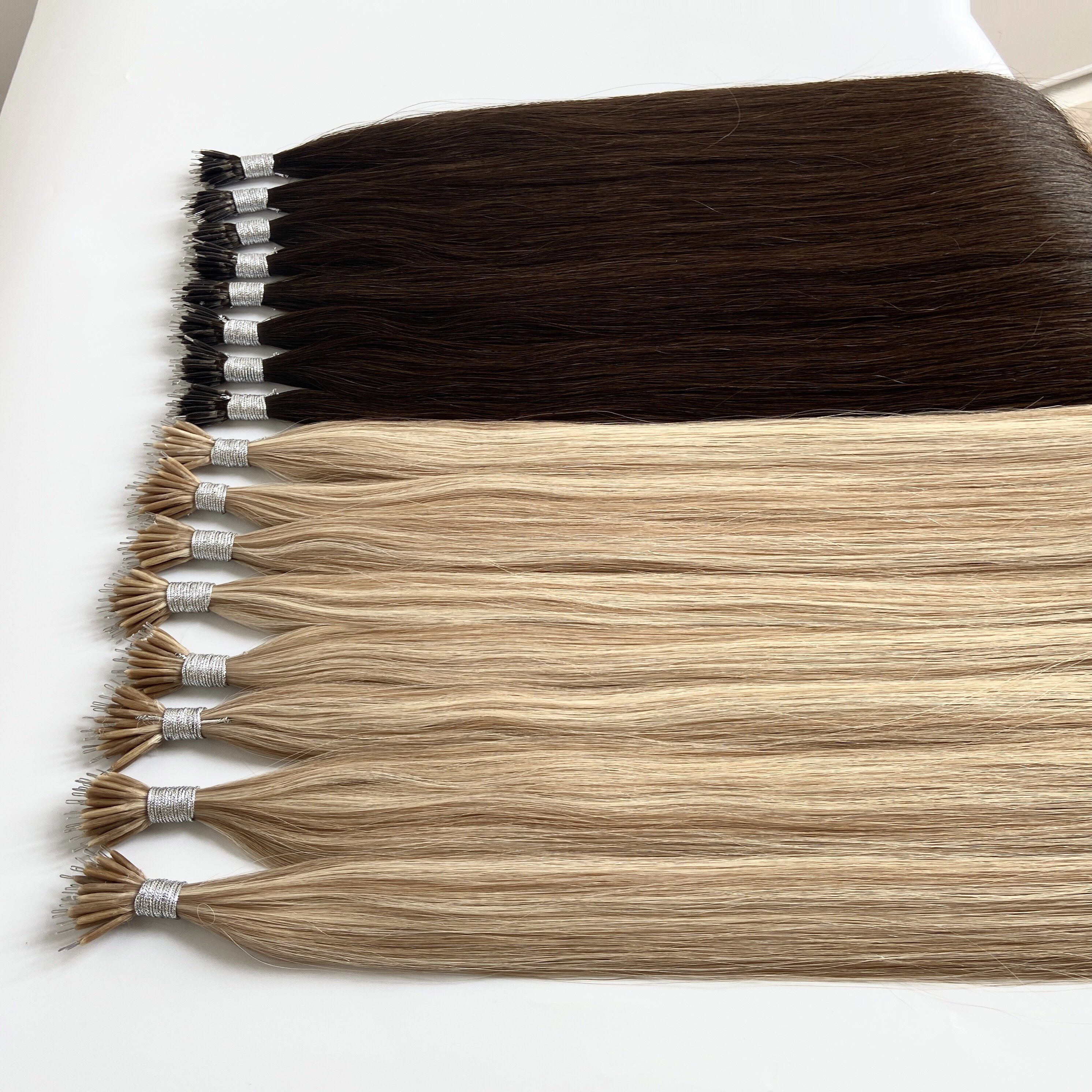 Findvirginhair Wholesale Price Nano Ring Microlink Hair Copper Color Double Drawn Keratin Natural Human Hair Extension