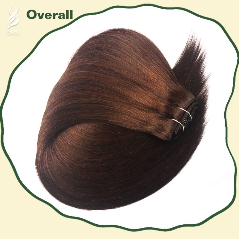 YADING #2 Dark Brown 22Inch Cuticle Aligned Blonde Natural 100% Raw Human Remy Virgin Clip in Hair Extensions For Vendors
