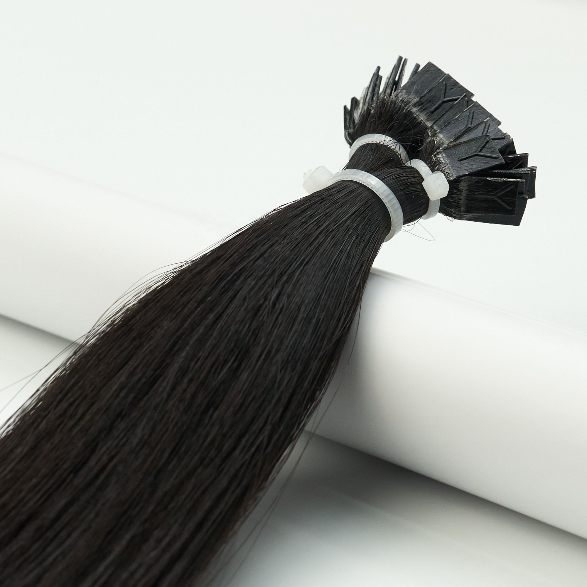 LongGuan Customization Wholesale Virgin Human Hair 100% Unprocessed Natural Color Flat Tip Human Hair Extensions