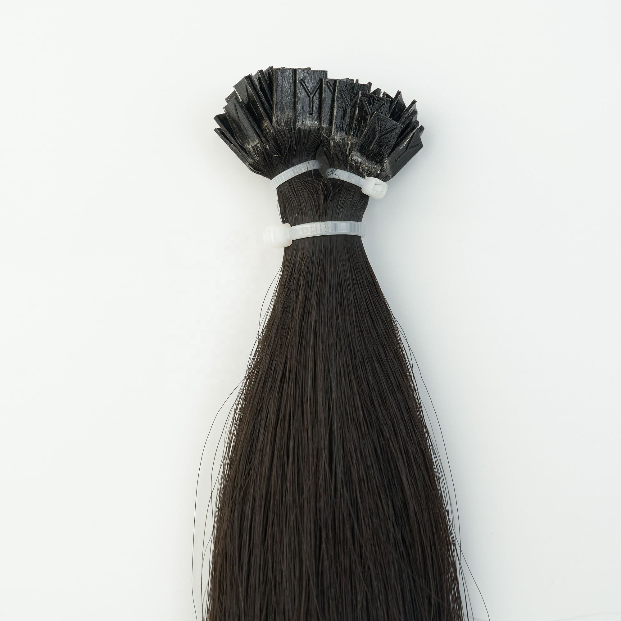 LongGuan Customization Wholesale Virgin Human Hair 100% Unprocessed Natural Color Flat Tip Human Hair Extensions